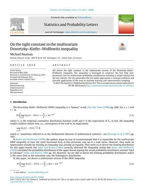 On the tight constant in the multivariate Dvoretzky–Kiefer–Wolfowitz ...